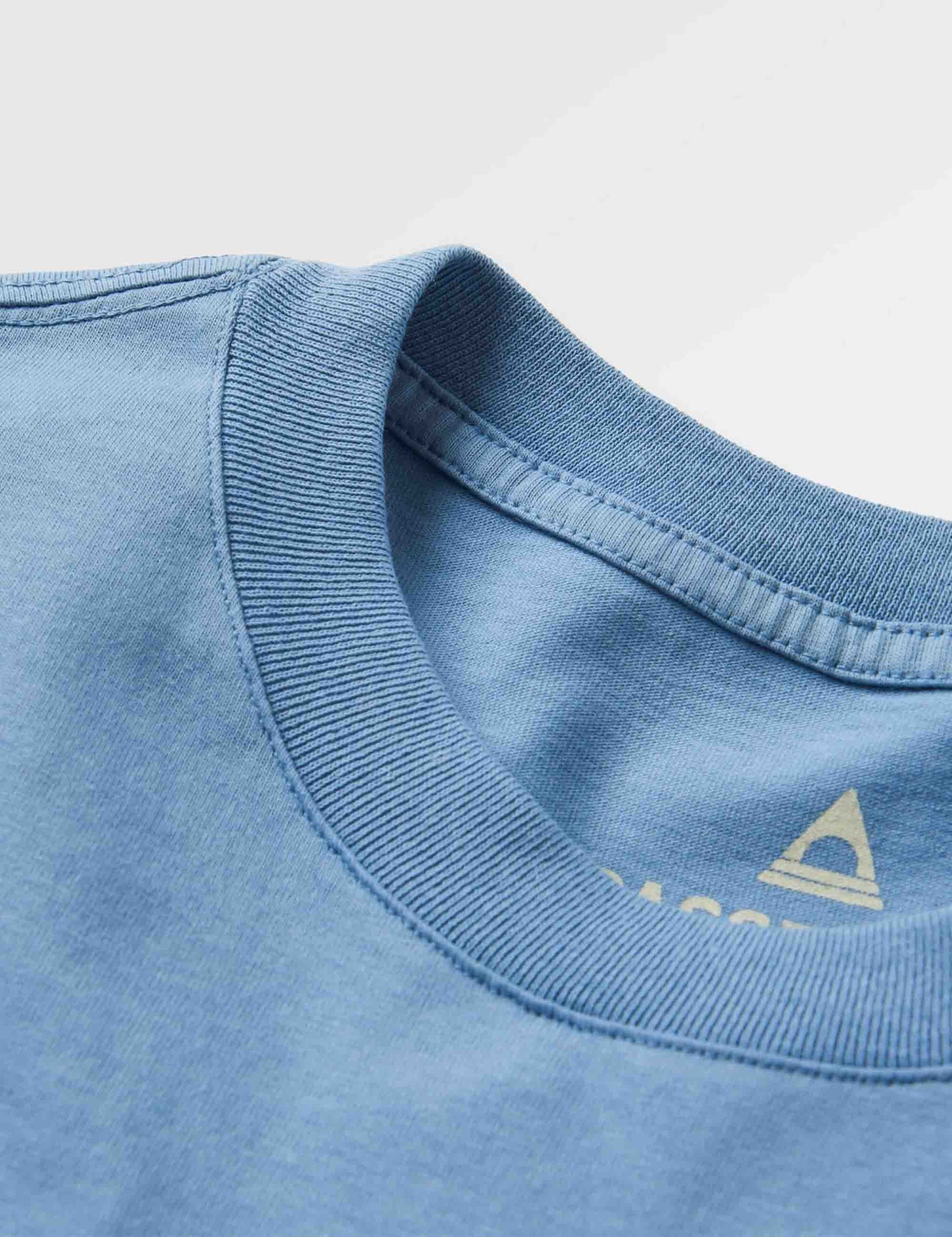 Dune Recycled Cotton T-Shirt - Faded Denim - Image 3
