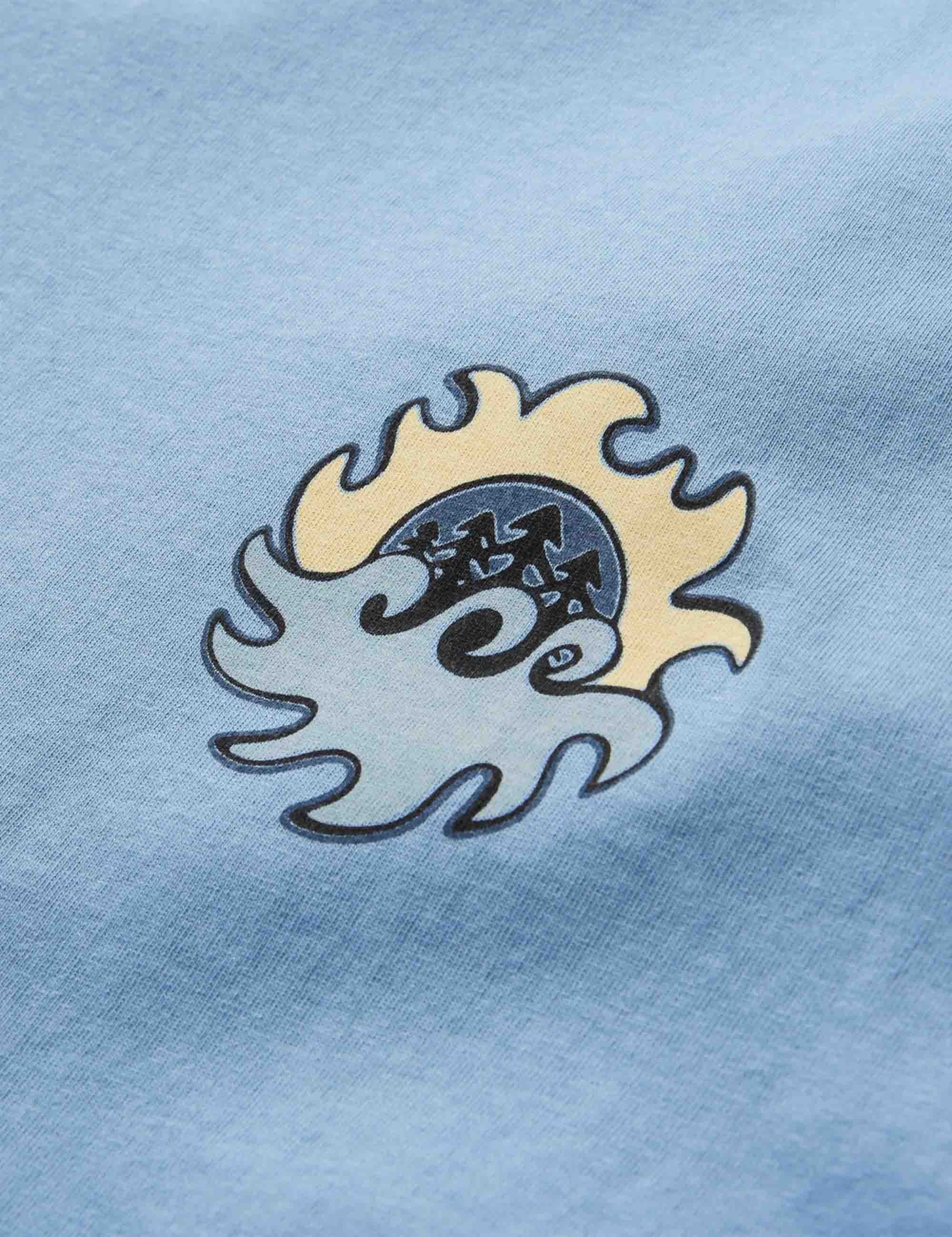 Dune Recycled Cotton T-Shirt - Faded Denim - Image 4
