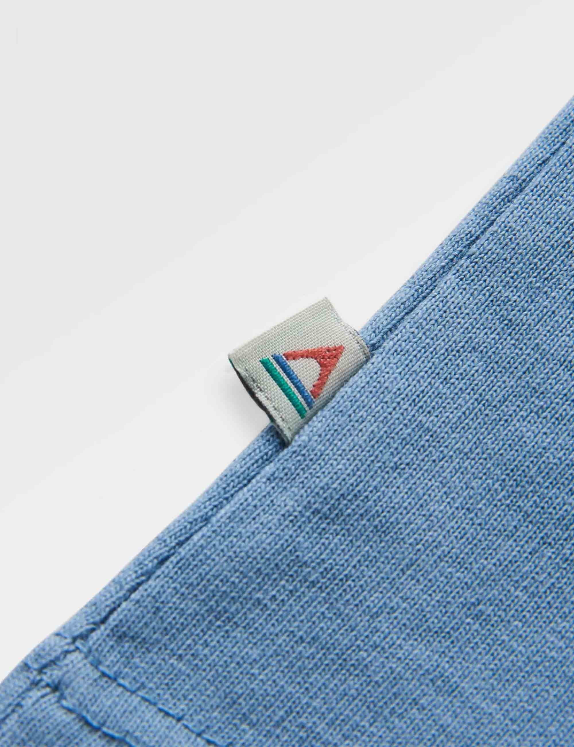 Dune Recycled Cotton T-Shirt - Faded Denim - Image 5