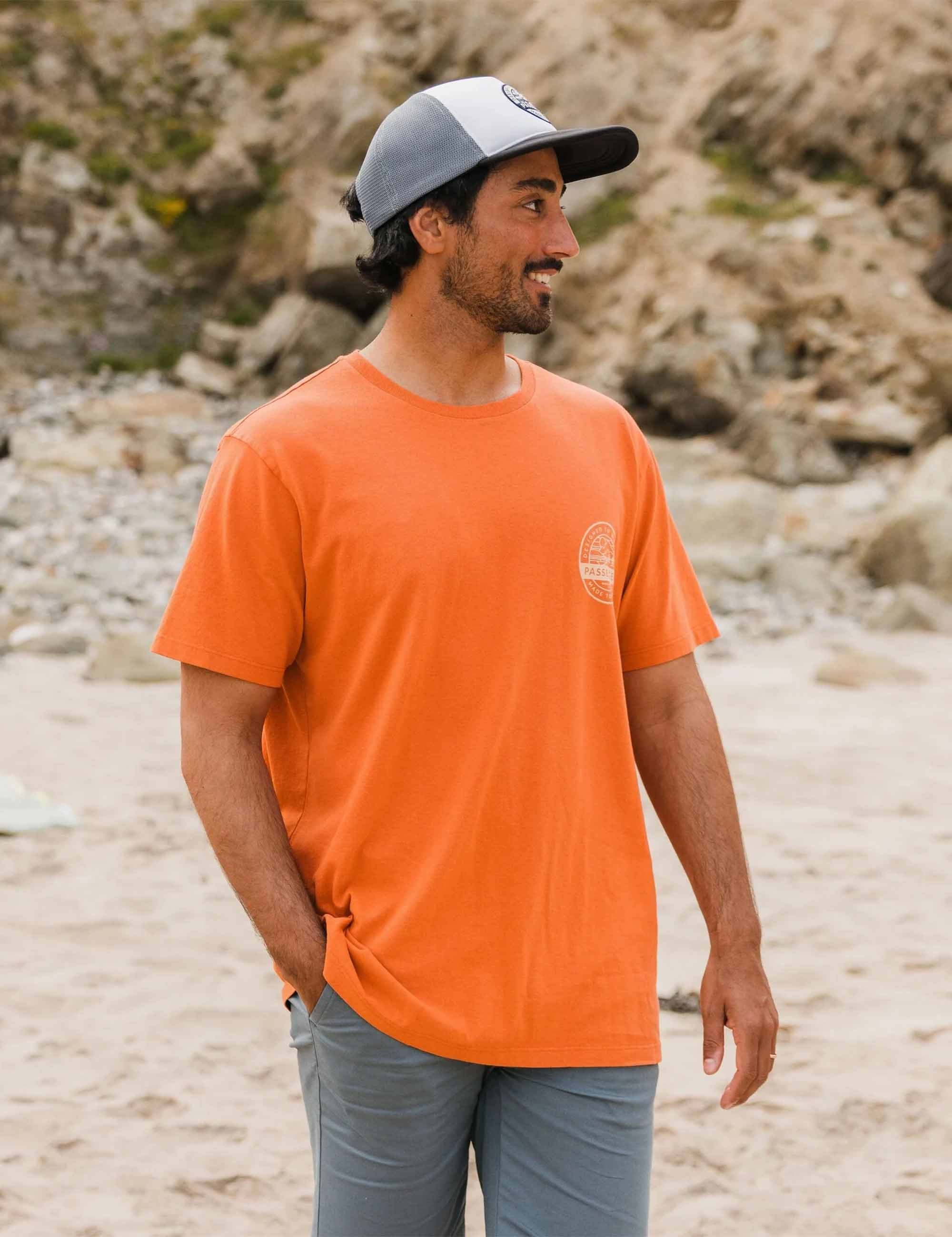 Odyssey Recycled Cotton T-Shirt - Burnt Orange - Image 4
