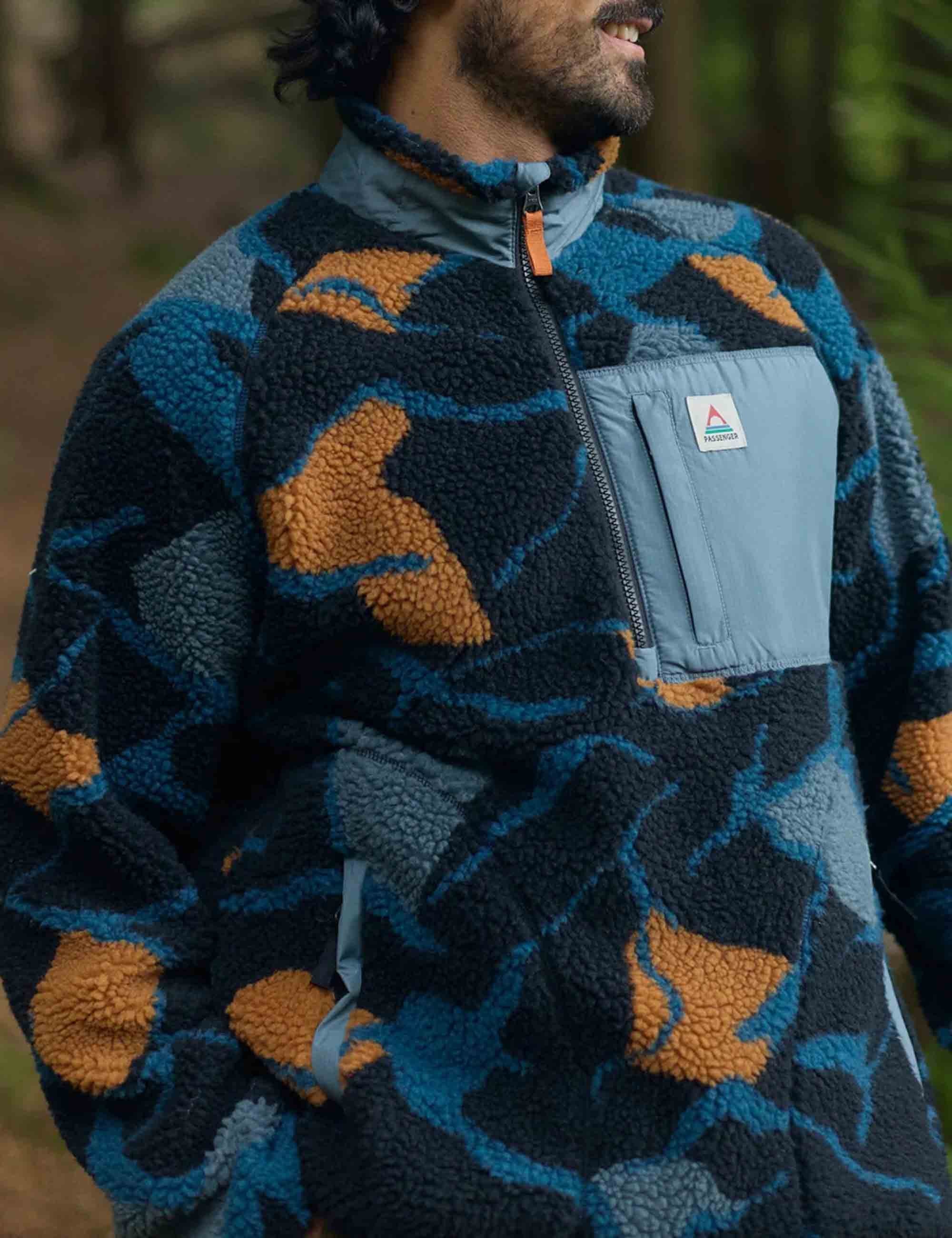 Offroad Sherpa 1/2 Zip Fleece - Abstract Trails Black - Image 7