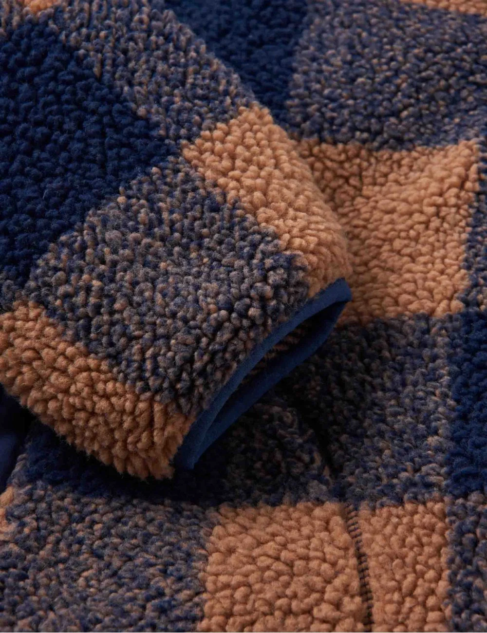 Offroad Sherpa 1/2 Zip Fleece - Toffee/Rich Navy Buffalo - Image 3