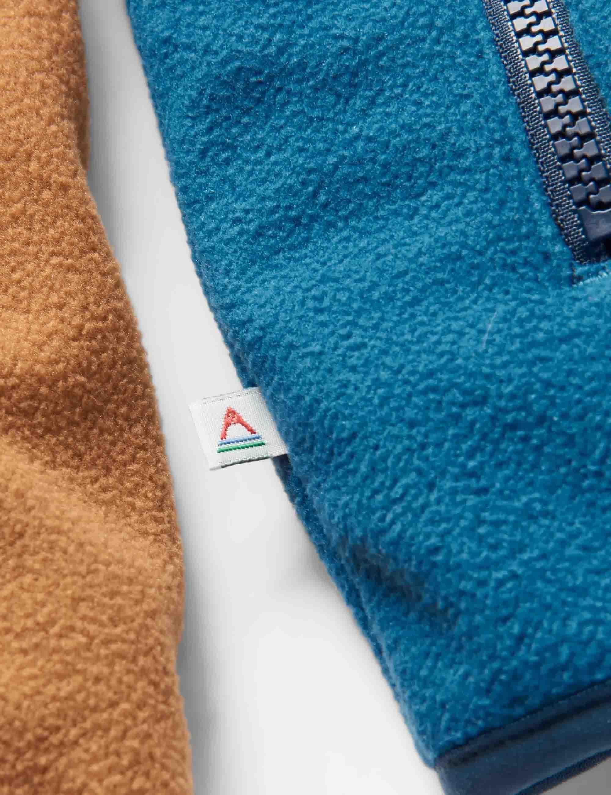 Set Off Polar 1/4 Zip Fleece - Toffee/Blue Steel - Image 4