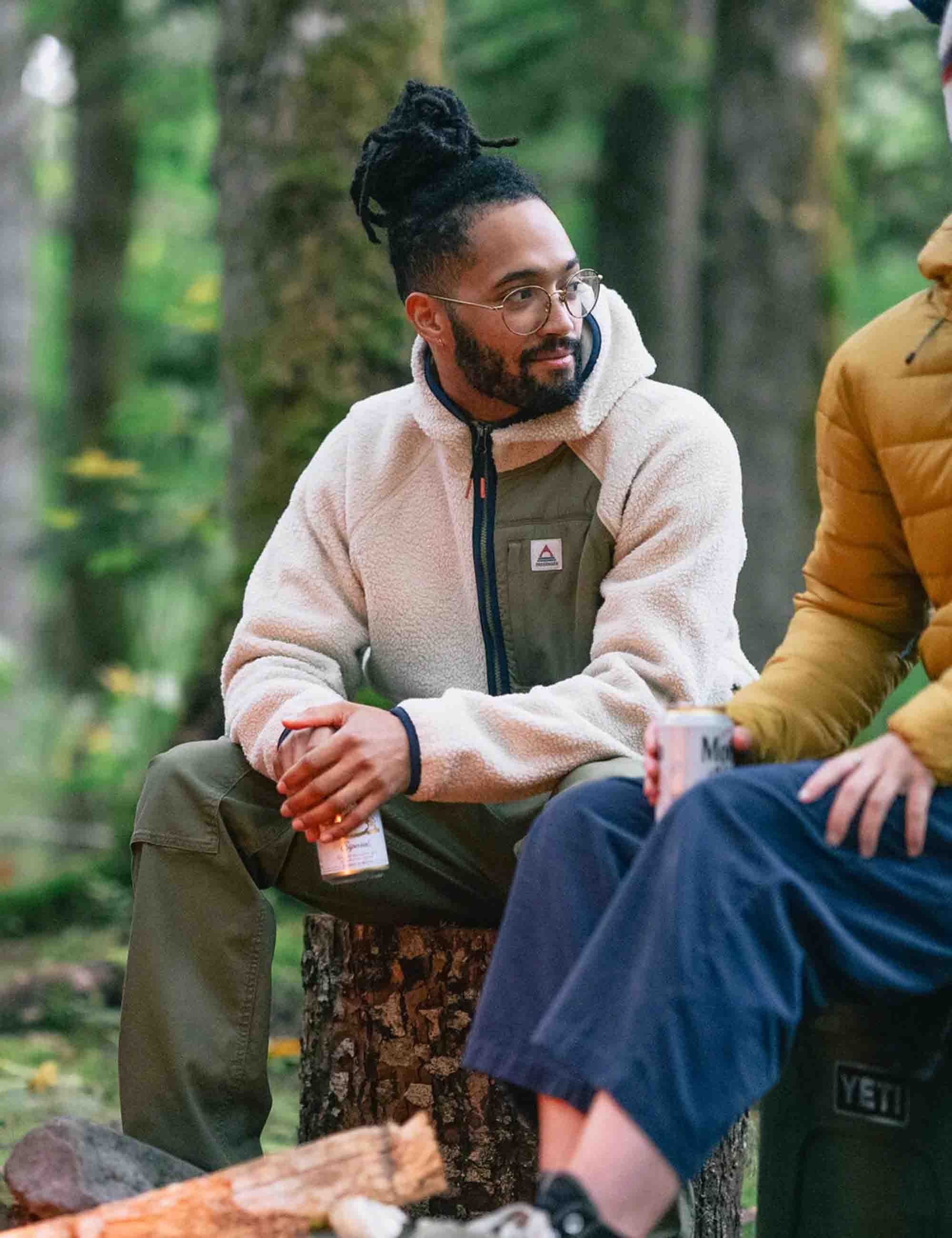 Ventura 1/2 Zip Sherpa Fleece - Oatmeal/Khaki - Image 2