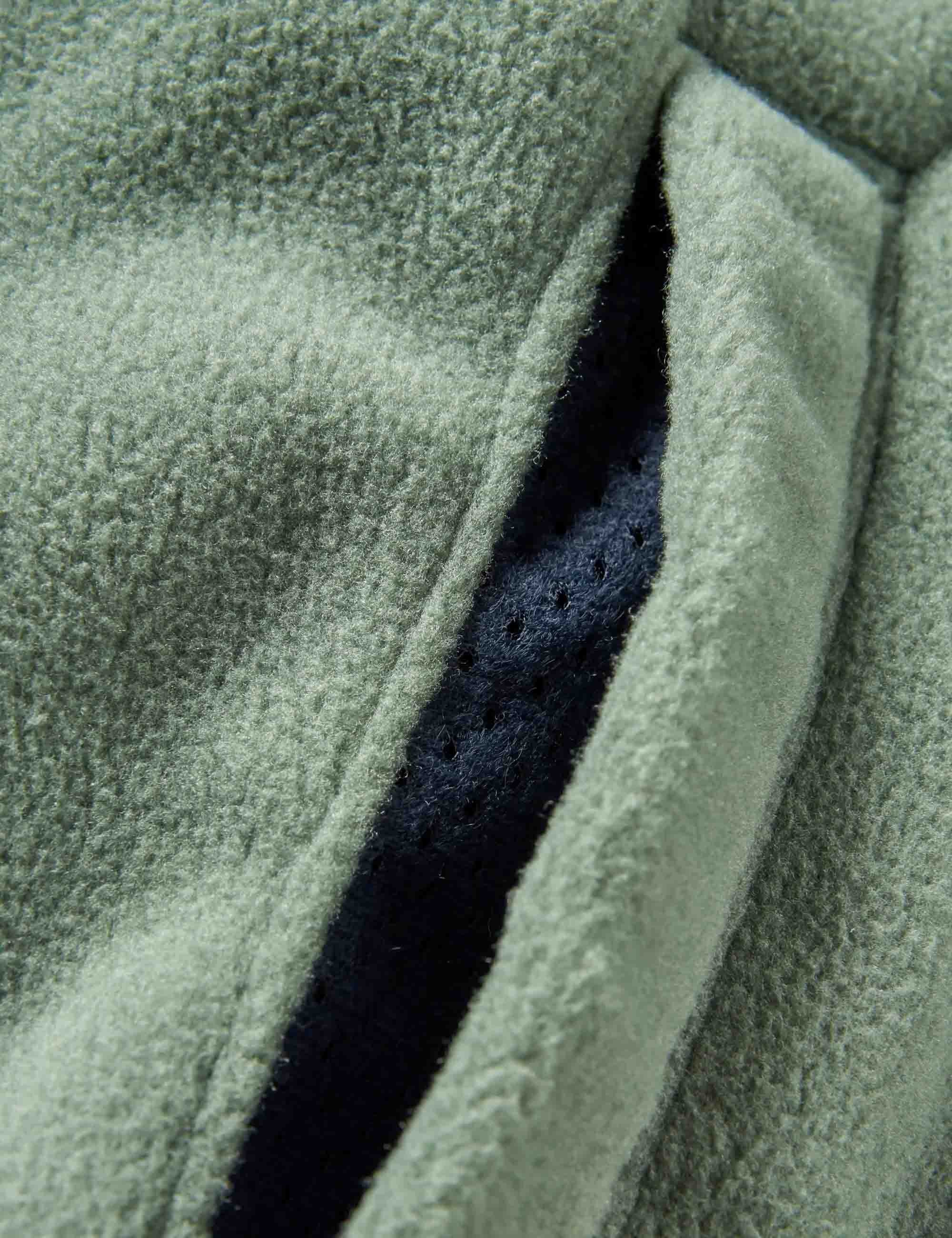 Woodland 1/2 Zip Hooded Polar Fleece - Black/Dark Forest - Image 5