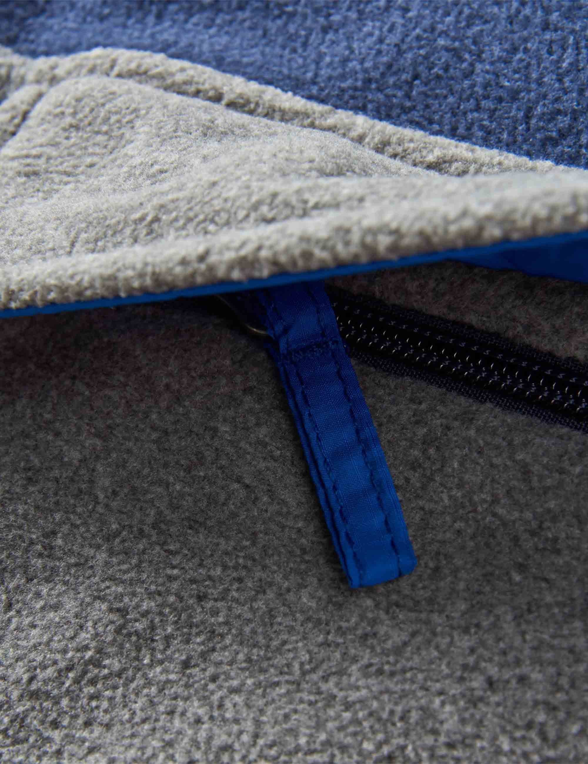 Woodland 1/2 Zip Hooded Polar Fleece - Rich Navy/Grey Marl - Image 2