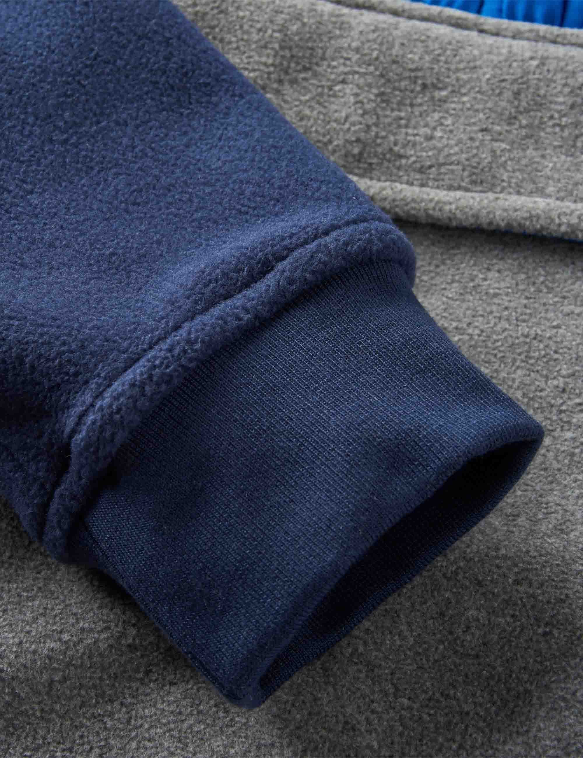 Woodland 1/2 Zip Hooded Polar Fleece - Rich Navy/Grey Marl - Image 7