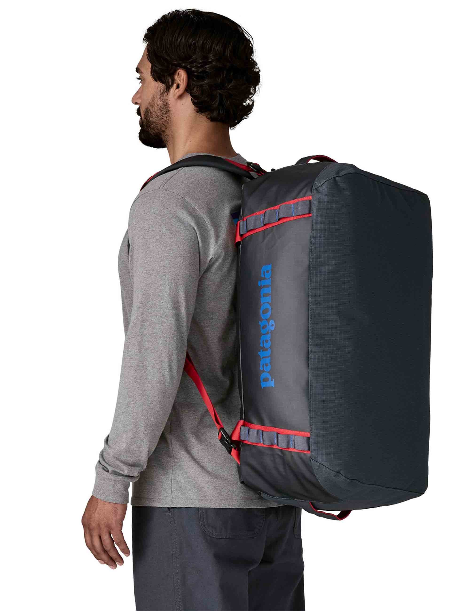 Black Hole Duffel Bag 55L - Smolder Blue w/Amanita Red - Image 4