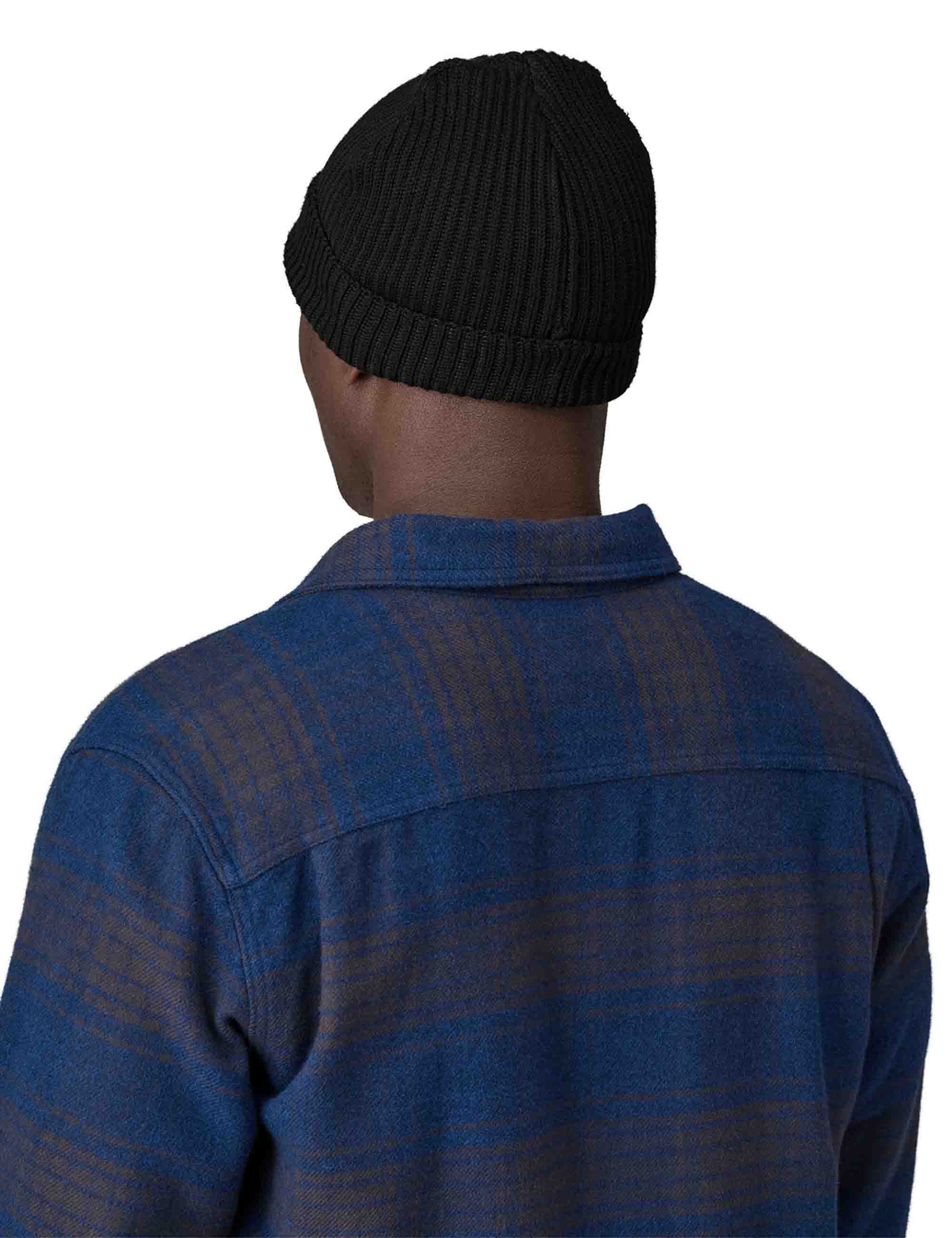 Fisherman's Rolled Beanie Hat - Black - Image 3