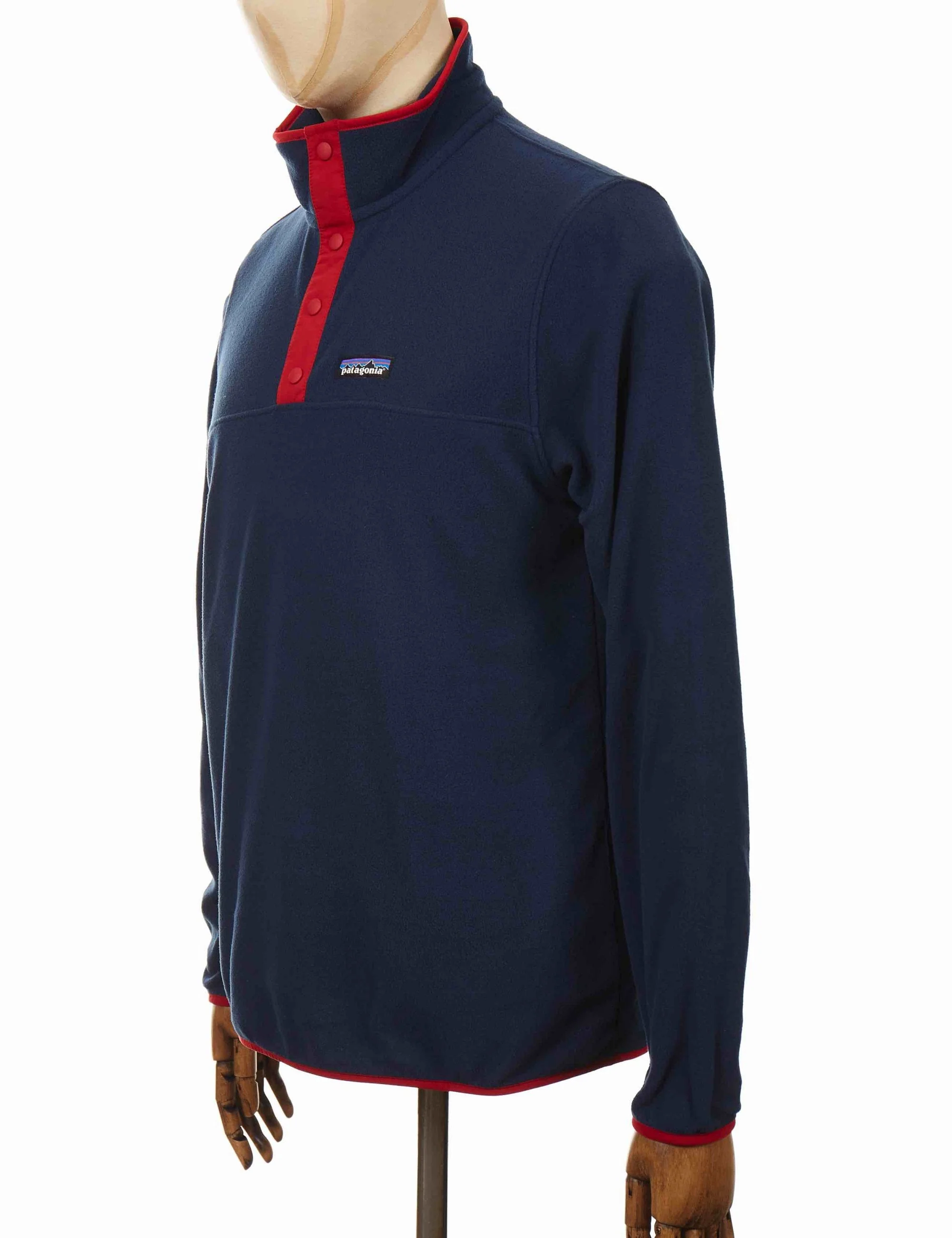 Micro D Snap-T Fleece Pullover - New Navy w/Classic Red - Image 4