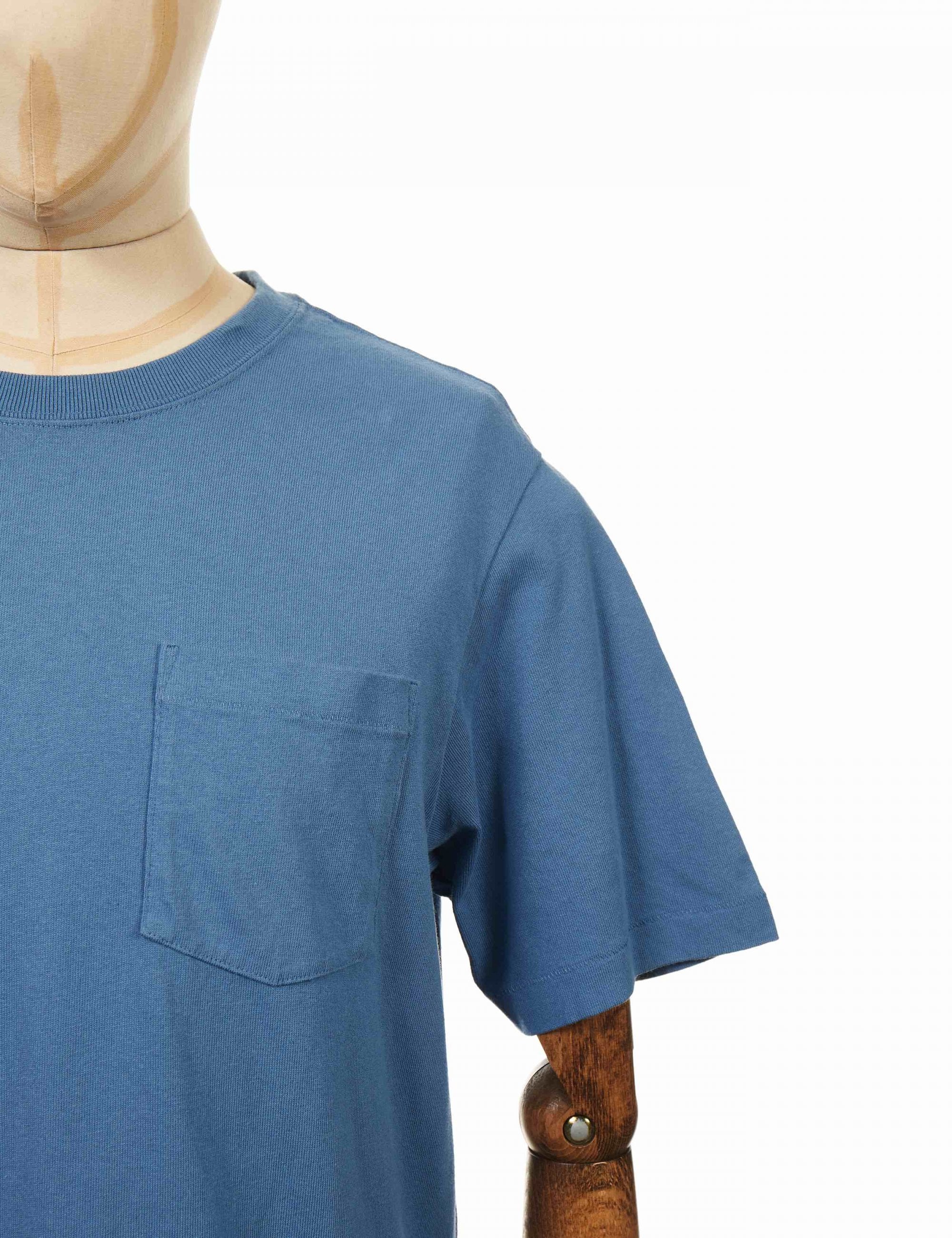 Organic Cotton Midweight Pocket T-Shirt - Pigeon Blue - Image 3