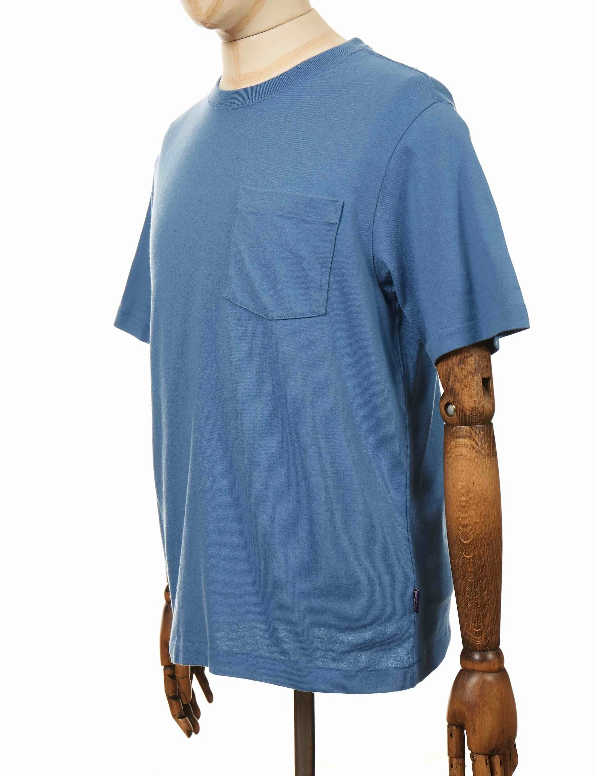 Organic Cotton Midweight Pocket T-Shirt - Pigeon Blue - Image 4