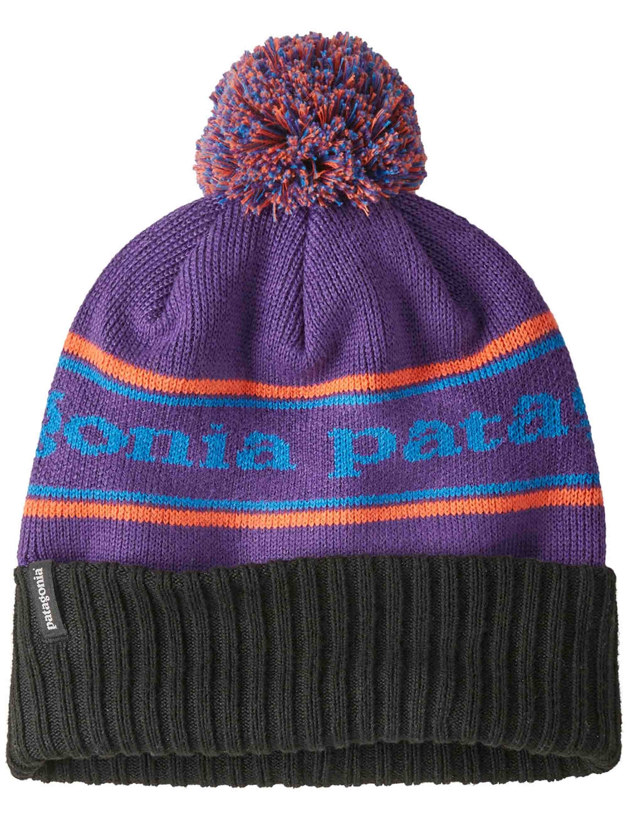 Powder Town Pom Beanie Hat - Park Stripe: Purple