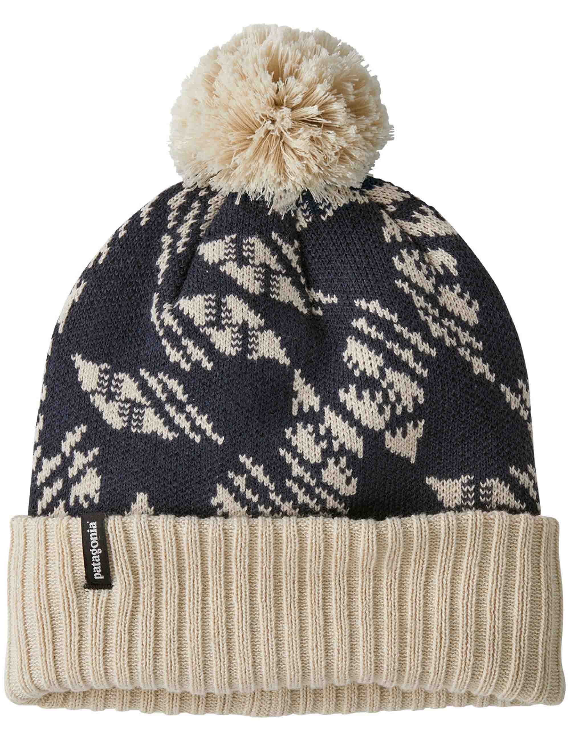 Powder Town Pom Beanie Hat - Synched Flight: Smolder Blue
