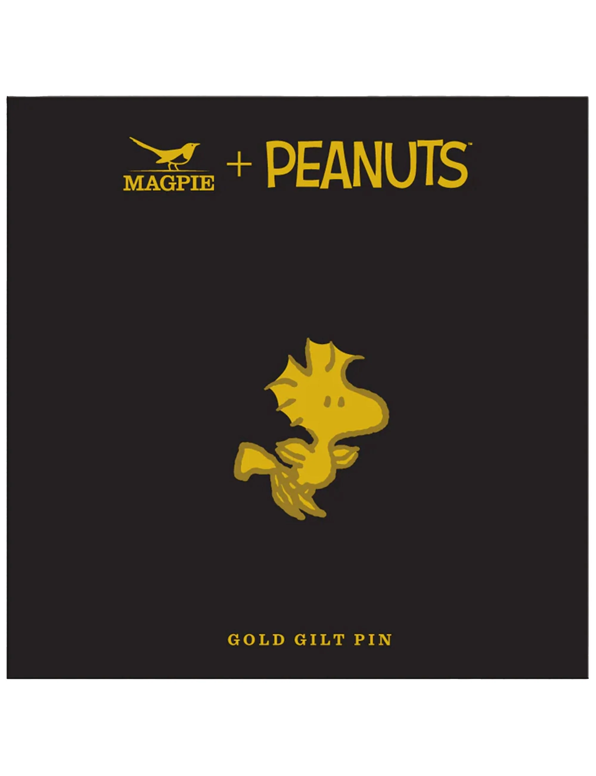 Snoopy Enamel Pin Badge - Gold, Woodstock In Flight