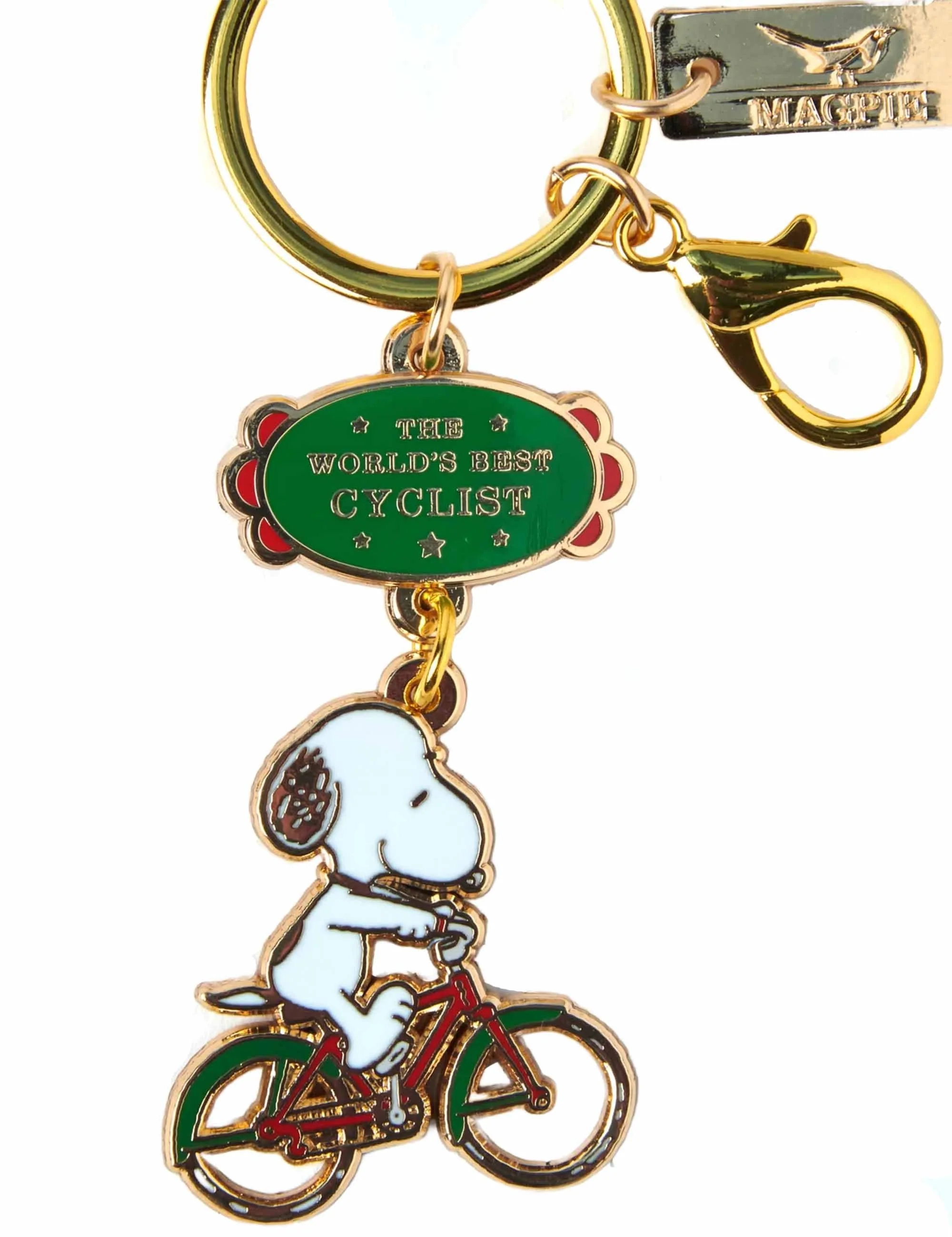 Snoopy World's Best Keychain - Cyclist