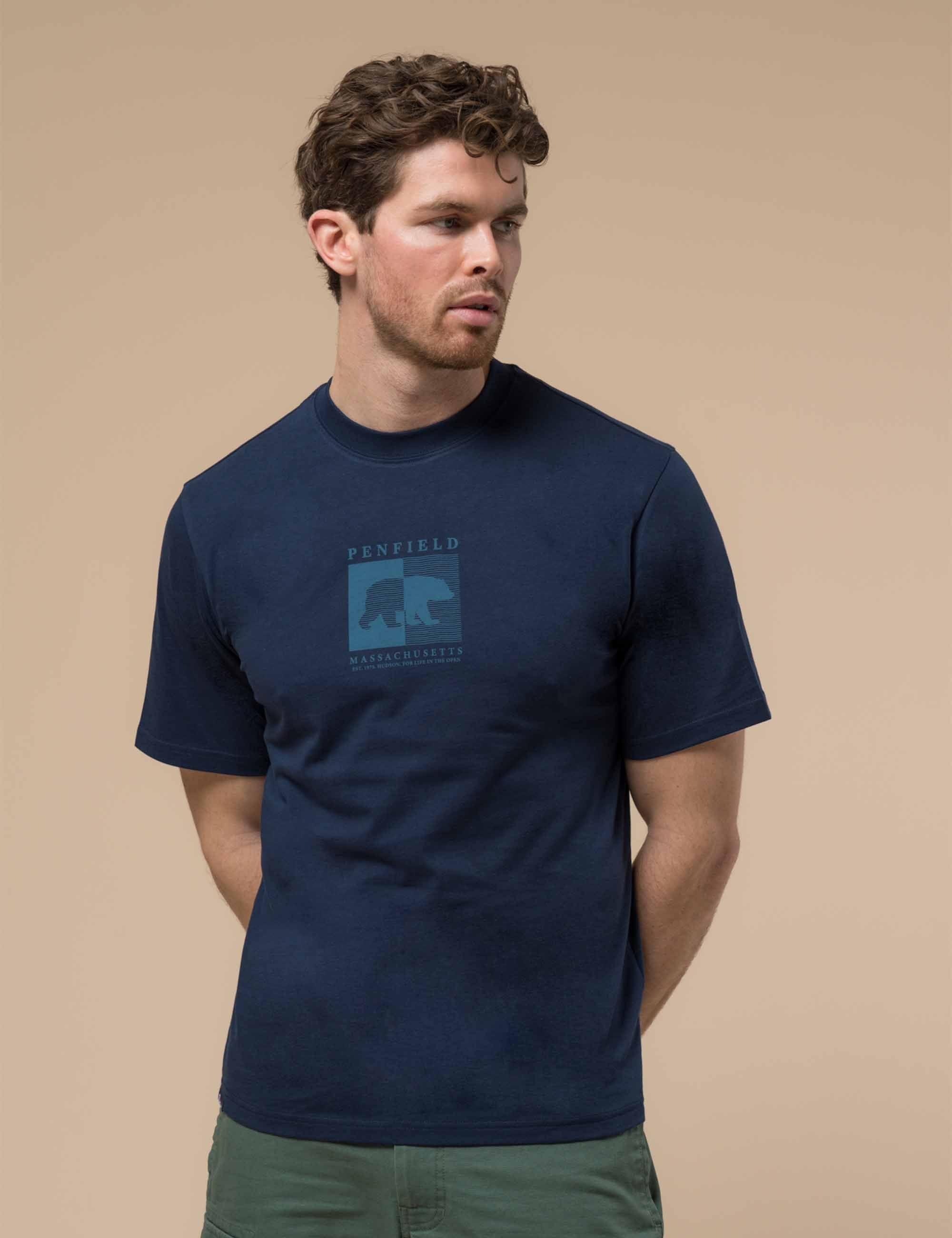 Contrast Stripe Bear T-Shirt - Navy Blazer - Image 2