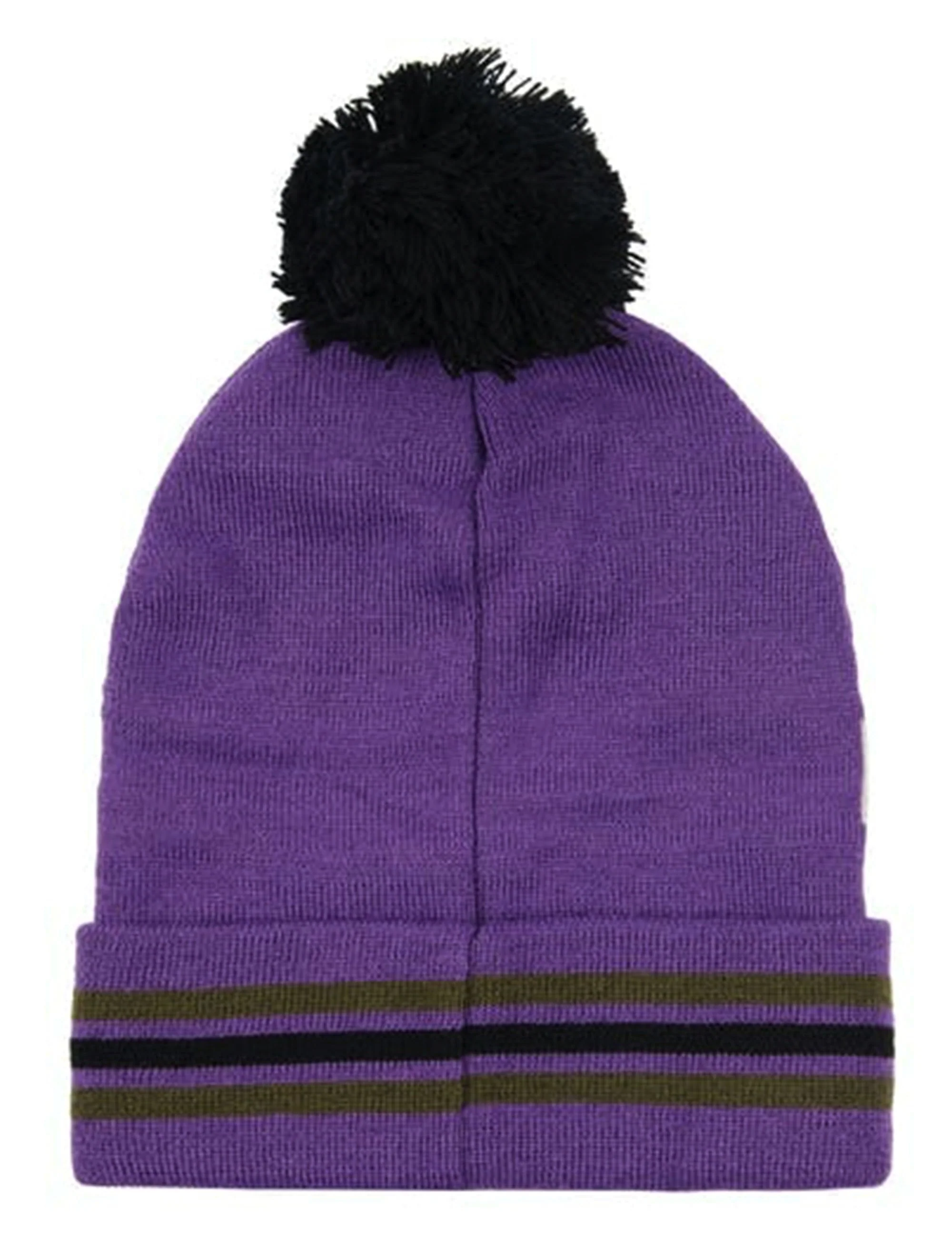 Intarsia Pom Beanie Hat - Pansy - Image 2
