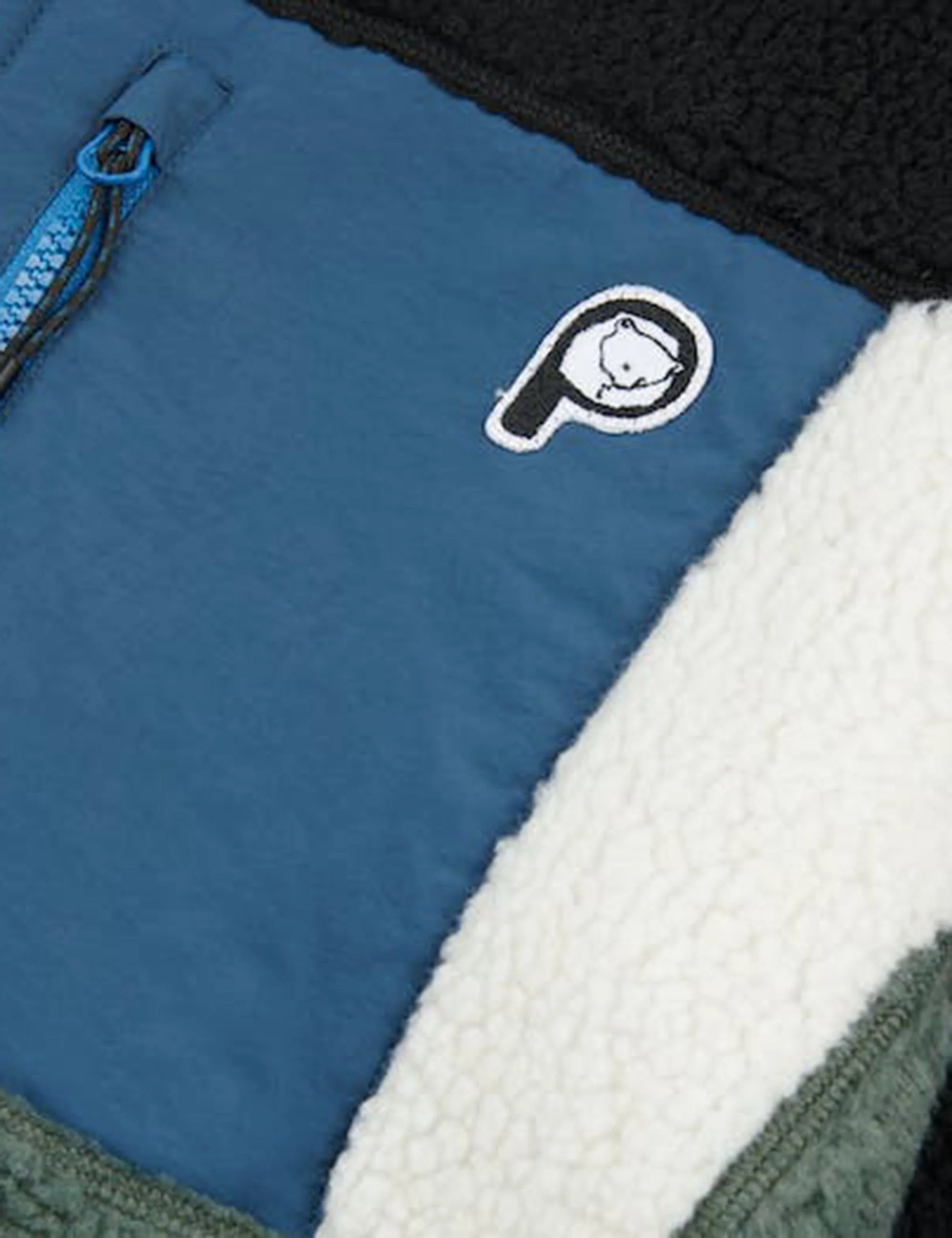 P Bear Colour Block Borg Jacket - Laurel Wreath - Image 3
