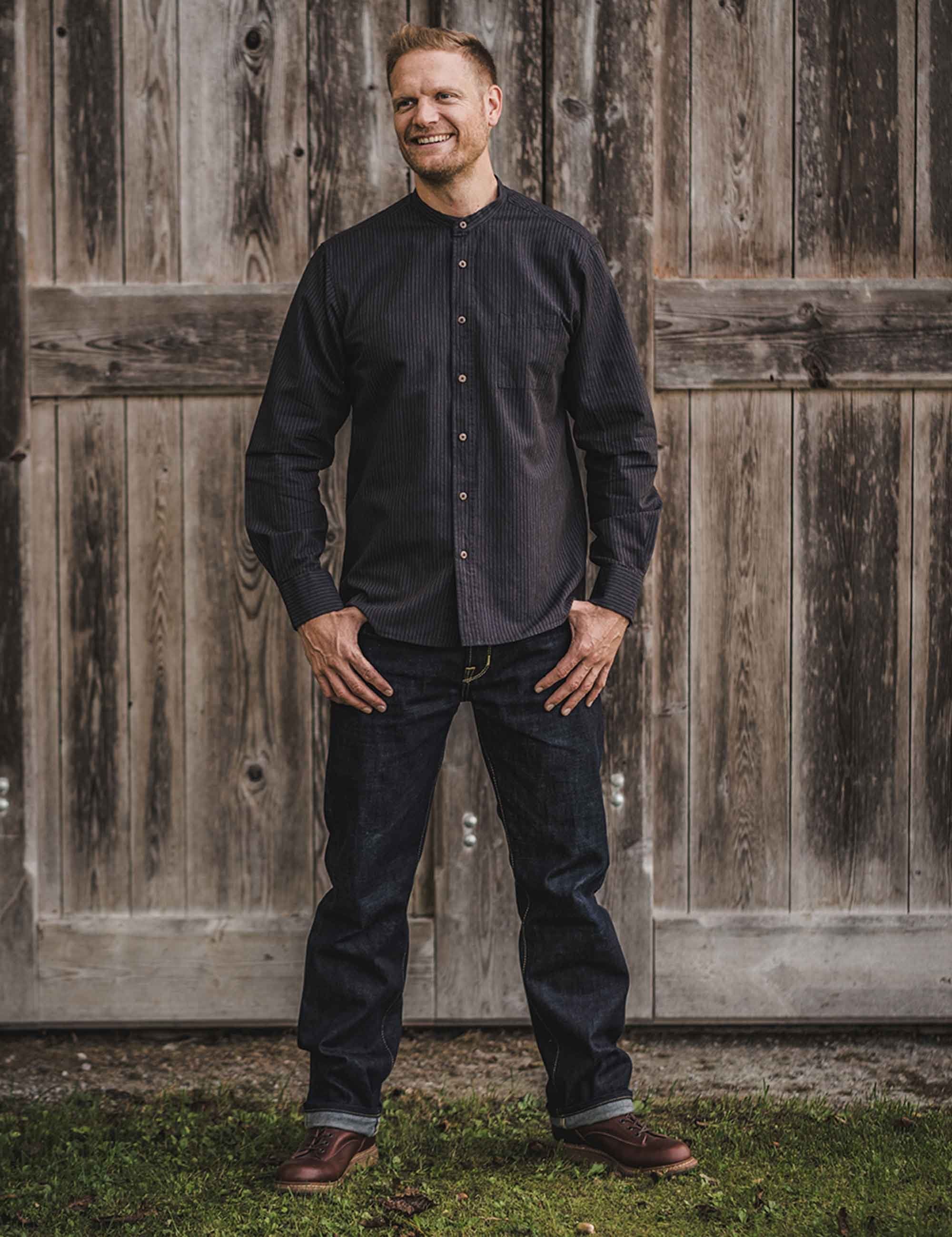 1923 Buccanoy Grandfather Shirt - Hosai Blue - Image 6