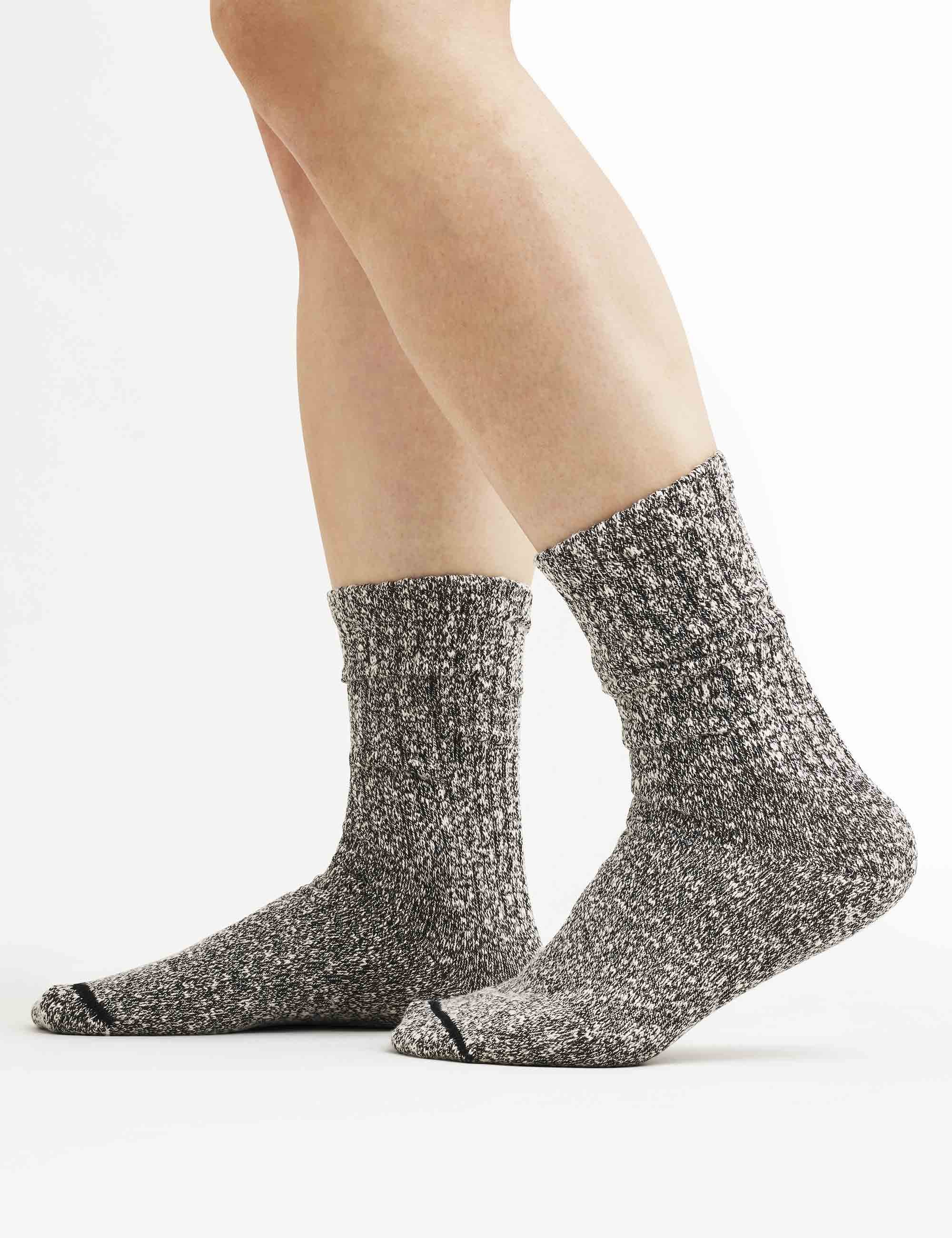 97167 Women's Cotton Ragg Socks - Black/White - Image 2