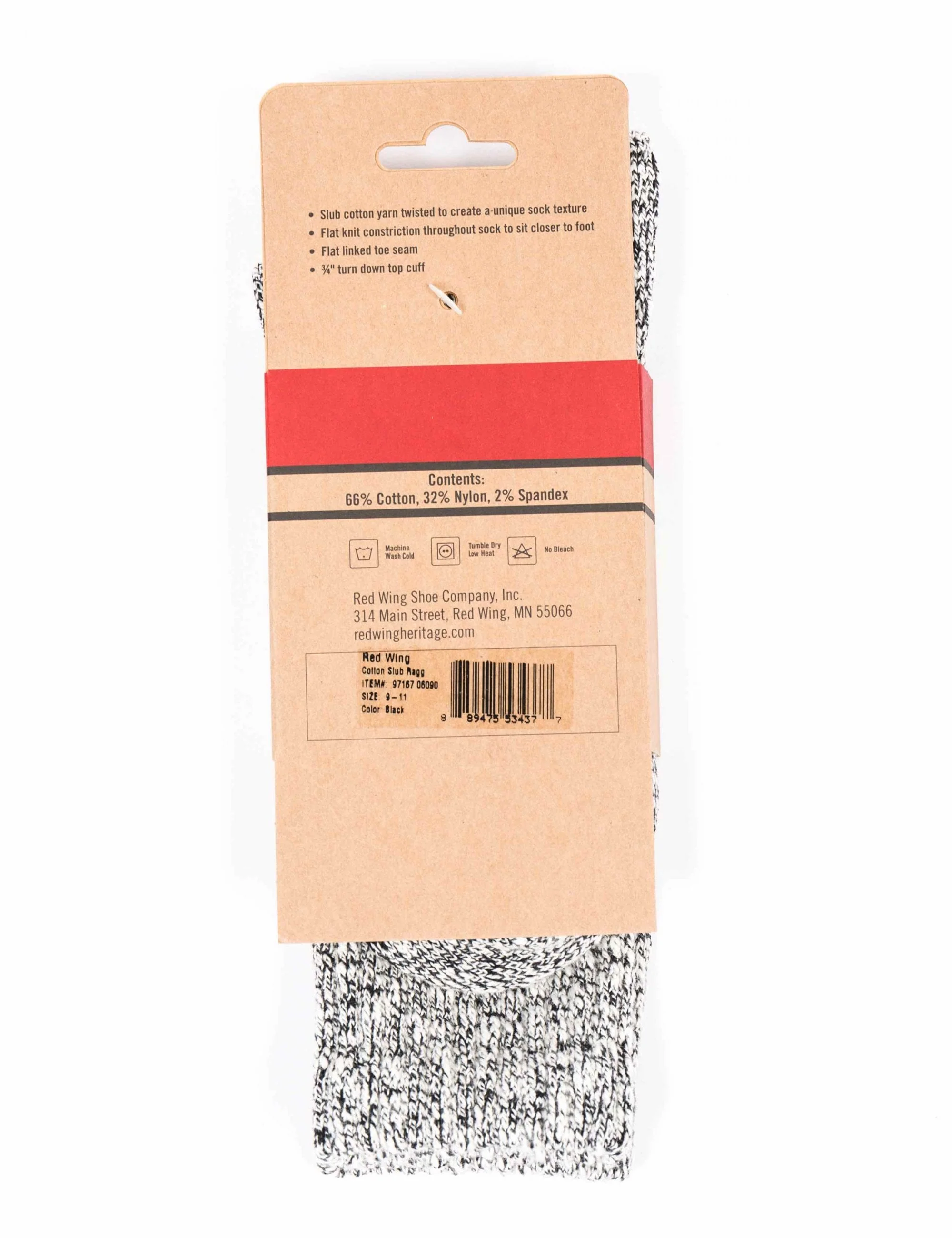 97167 Women's Cotton Ragg Socks - Black/White - Image 4