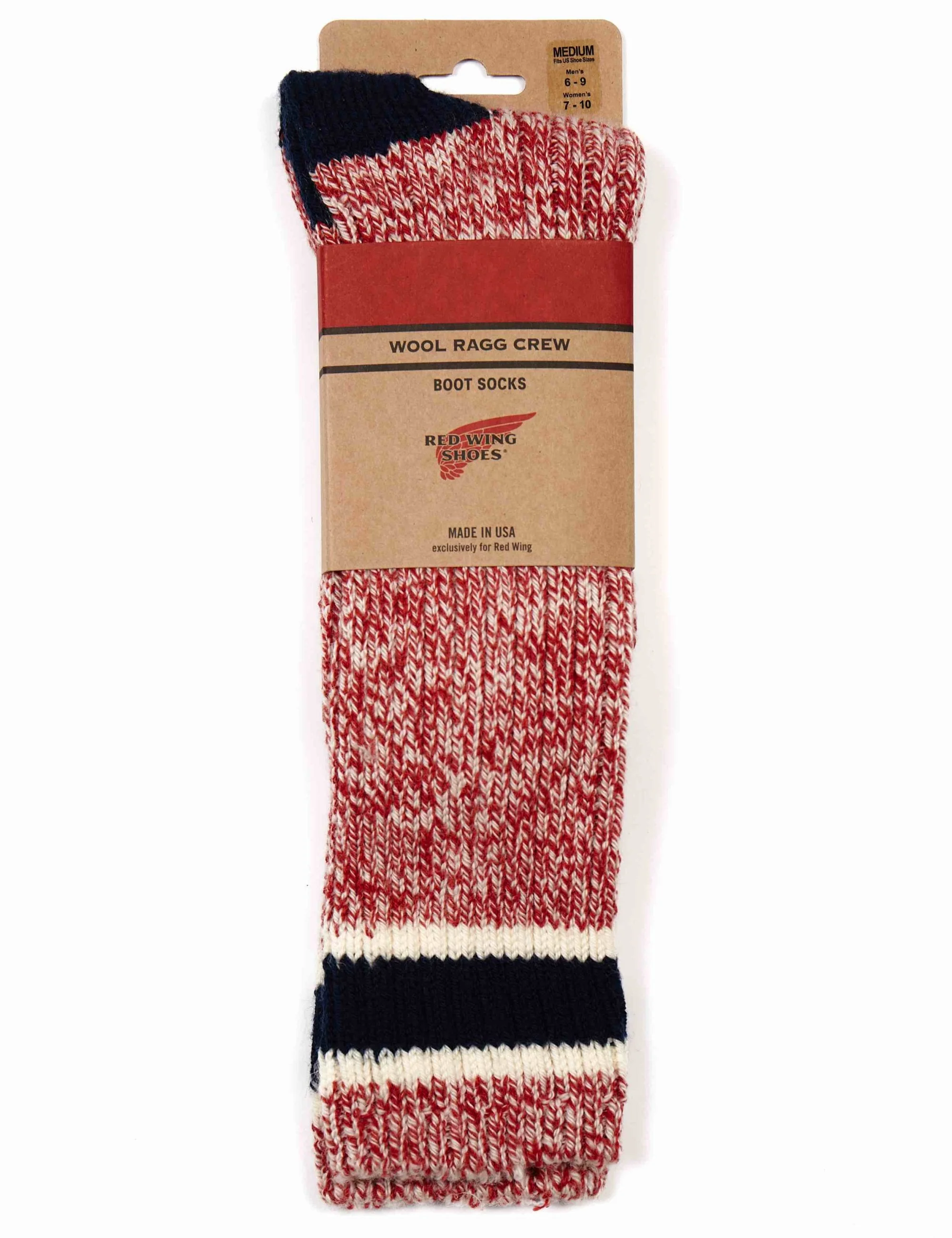 97331 Ragg Wool Stripe Socks - Red/Navy - Image 3