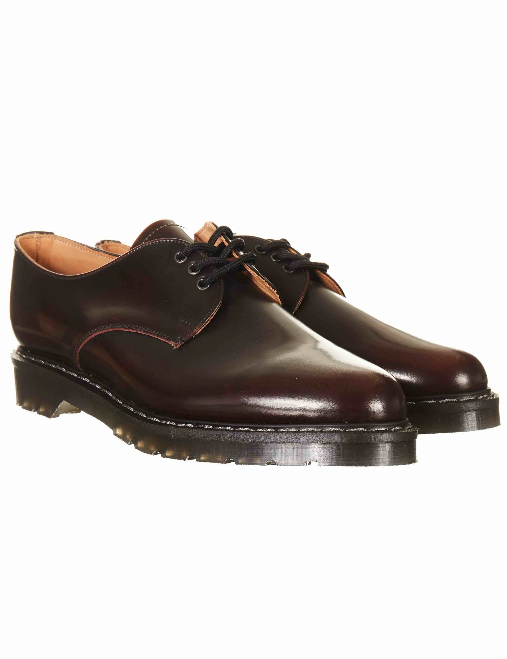 Gibson 3 Eyelet Shoes - Burgundy Rub-off Hi Shine