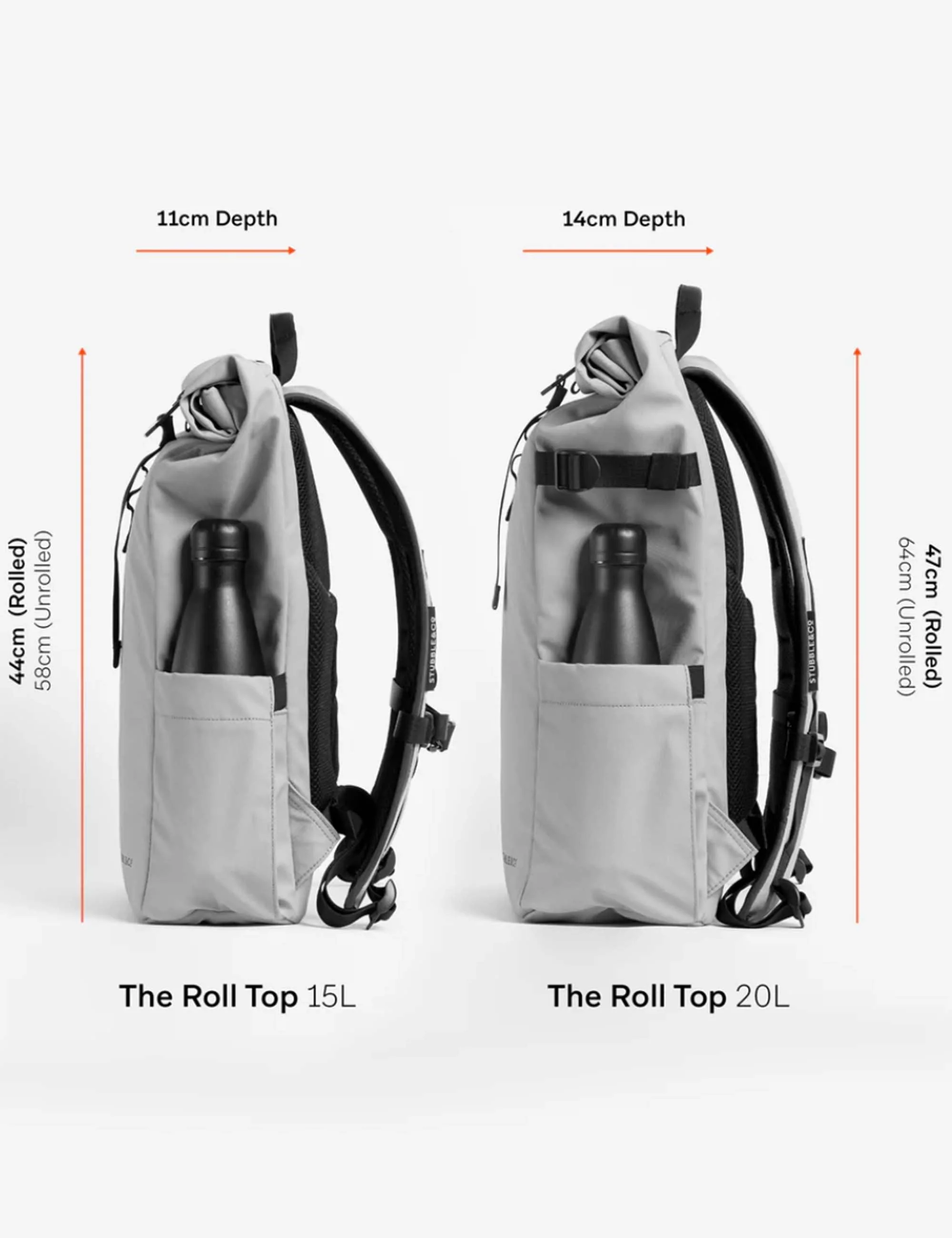 The Roll Top Backpack 20L - All Black - Image 7