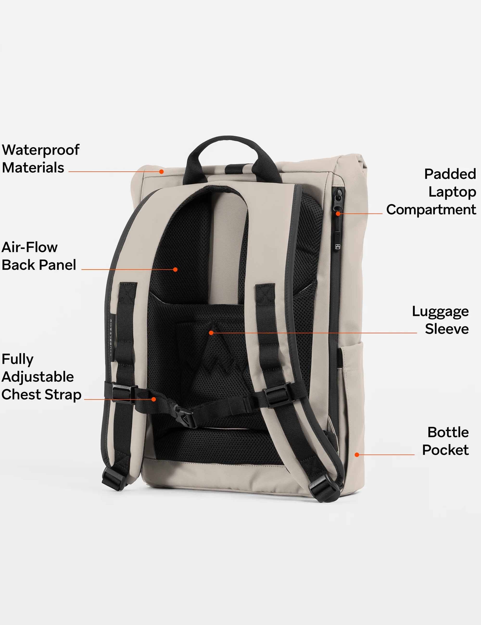 The Roll Top Backpack 15L - Sand - Image 7