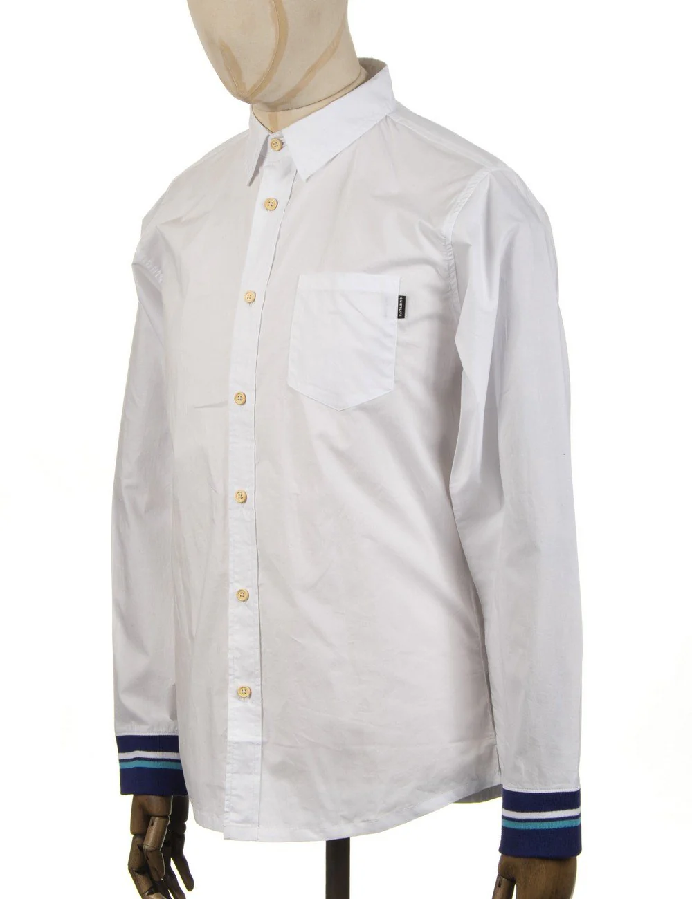 L/S Rib Cuff Shirt - White - Image 5