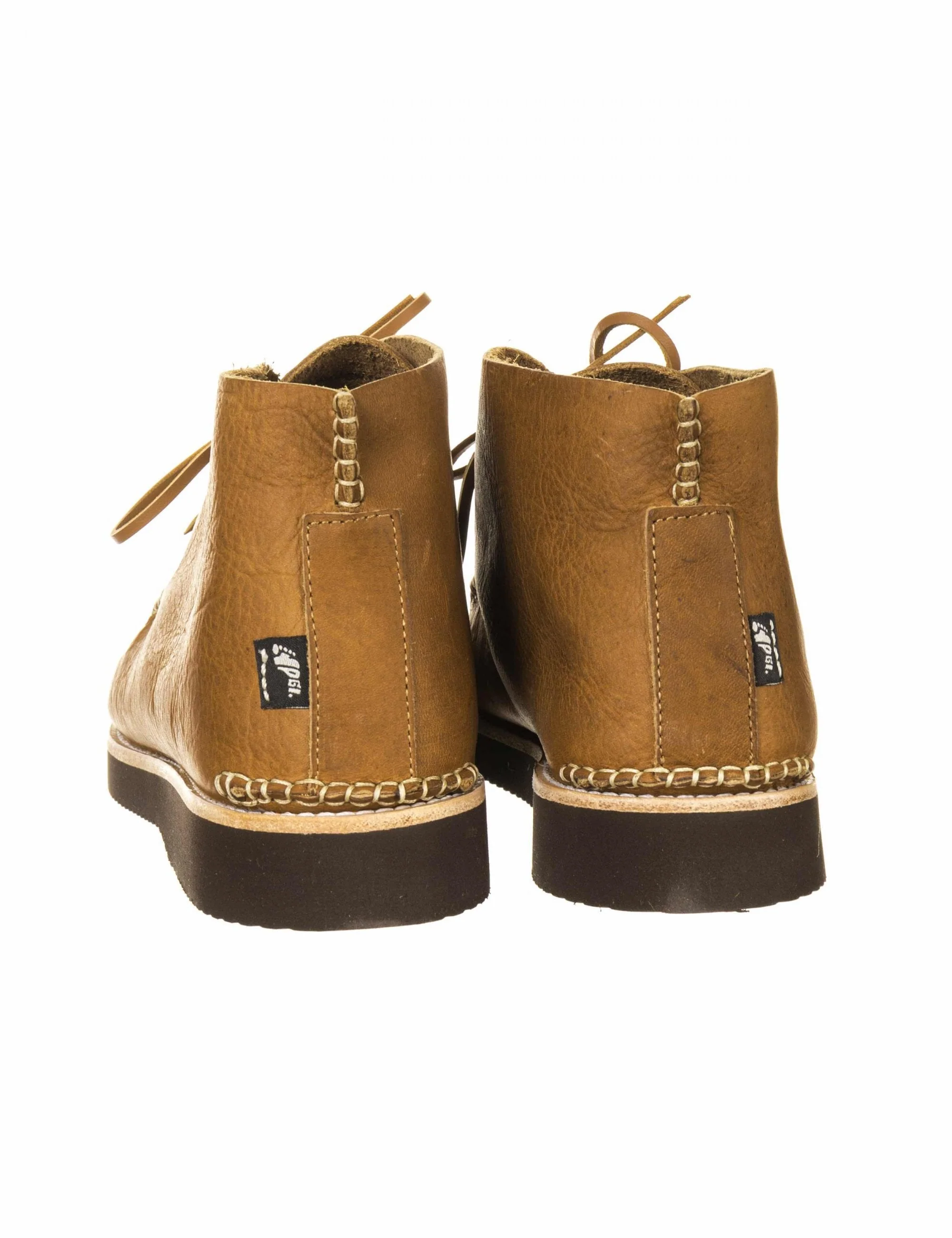 Lucas Vibram Leather Lace Up Boots - Tan - Image 3