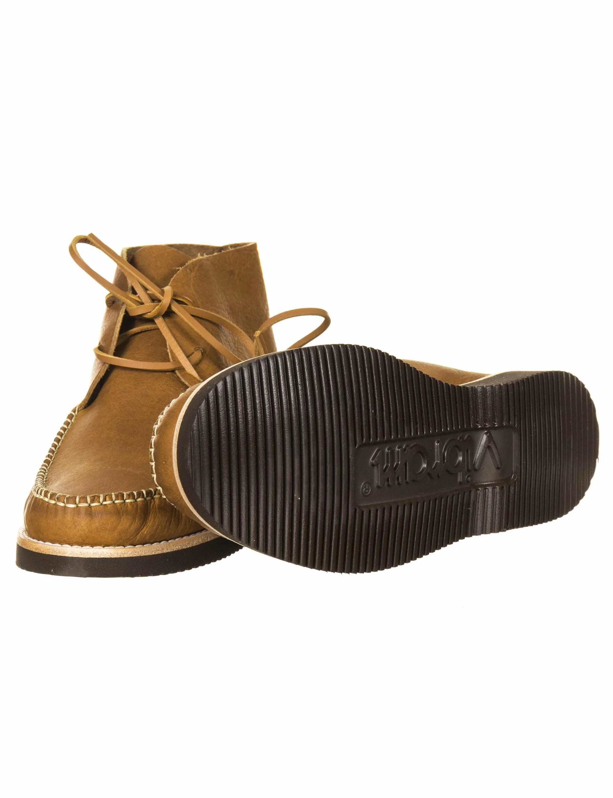 Lucas Vibram Leather Lace Up Boots - Tan - Image 4