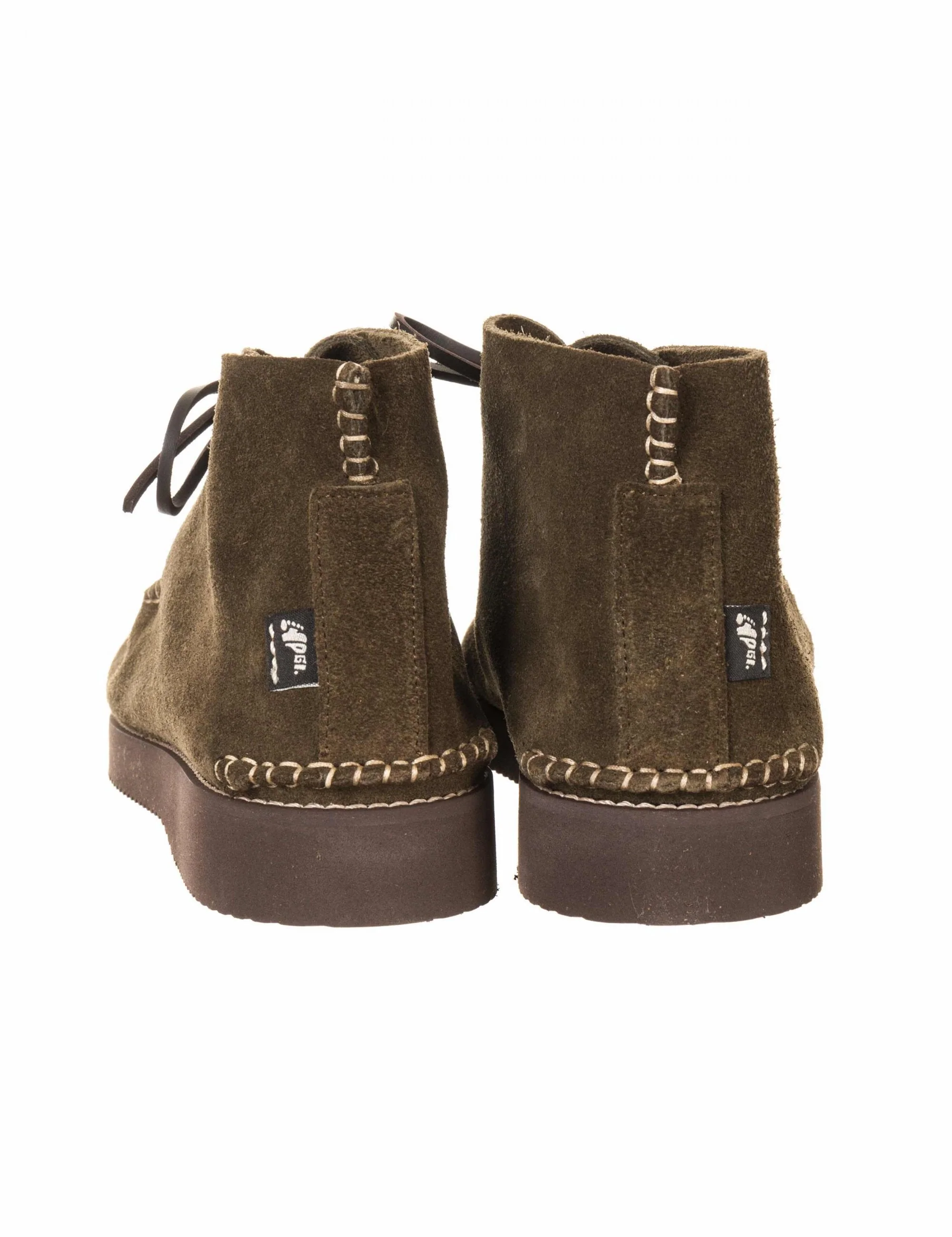 Lucas Vibram Suede Lace Up Boots - Olive - Image 3